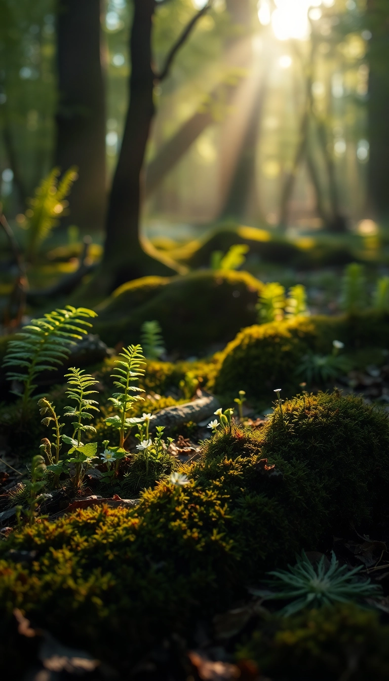 HD iPhone Spring Forest Floor Sleek Wallpaper Royalty-Free Image